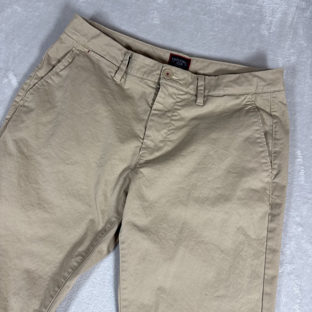 UNTUCKit St Clair Pants Mens 33x30 Relaxed Straight Leg Tan Stretch Fabric Chino
